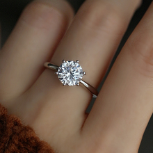 仿真钻石钻戒婚礼对戒结婚高端s925纯银戒指指环女开口可调节时尚